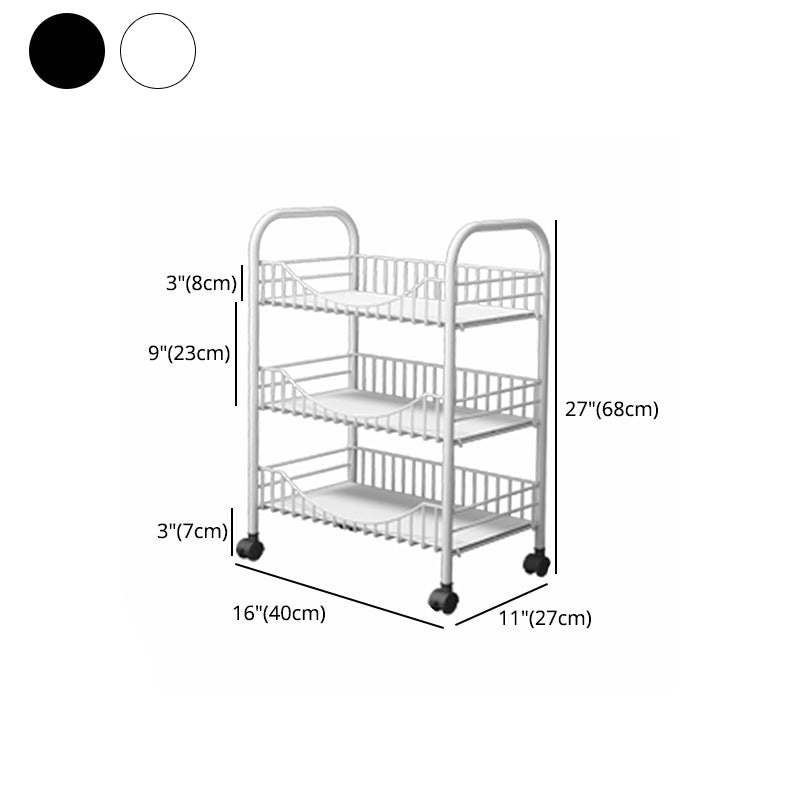Moderne stijl stalen boekenkast met wielen open boekenplank voor woonkamer