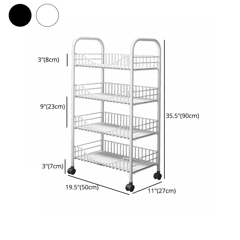 Moderne stijl stalen boekenkast met wielen open boekenplank voor woonkamer