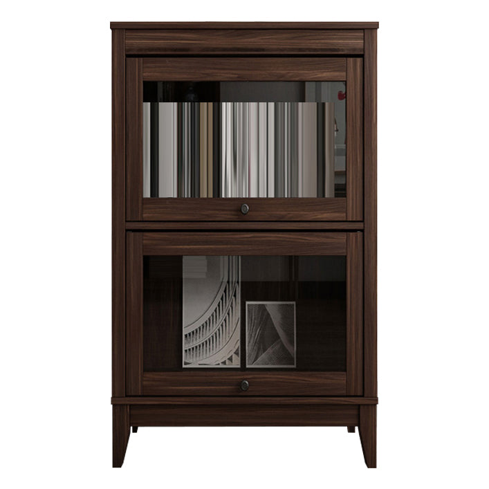 Espresso Shelf Bookcase Modern & Contemporary Bookshelf with Doors for Study Room