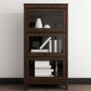 Espresso Shelf Bookcase Modern & Contemporary Bookshelf with Doors for Study Room