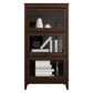 Espresso Shelf Bookcase Modern & Contemporary Bookshelf with Doors for Study Room