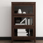 Espresso Shelf Bookcase Modern & Contemporary Bookshelf with Doors for Study Room