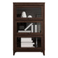 Espresso Shelf Bookcase Modern & Contemporary Bookshelf with Doors for Study Room