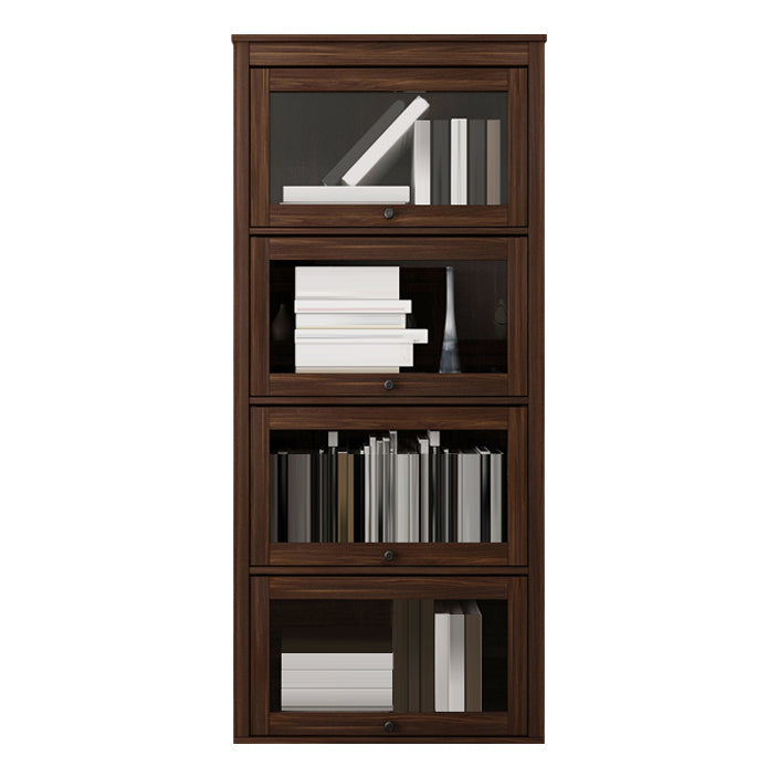 Espresso Shelf Bookcase Modern & Contemporary Bookshelf with Doors for Study Room
