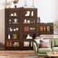 Espresso Shelf Bookcase Modern & Contemporary Bookshelf with Doors for Study Room