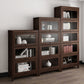 Espresso Shelf Bookcase Modern & Contemporary Bookshelf with Doors for Study Room