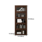 Espresso Shelf Bookcase Modern & Contemporary Bookshelf with Doors for Study Room
