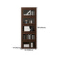 Espresso Shelf Bookcase Modern & Contemporary Bookshelf with Doors for Study Room