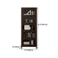 Espresso Shelf Bookcase Modern & Contemporary Bookshelf with Doors for Study Room