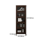 Espresso Shelf Bookcase Modern & Contemporary Bookshelf with Doors for Study Room