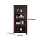 Espresso Shelf Bookcase Modern & Contemporary Bookshelf with Doors for Study Room