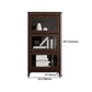 Espresso Shelf Bookcase Modern & Contemporary Bookshelf with Doors for Study Room
