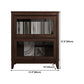 Espresso Shelf Bookcase Modern & Contemporary Bookshelf with Doors for Study Room