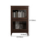Espresso Shelf Bookcase Modern & Contemporary Bookshelf with Doors for Study Room