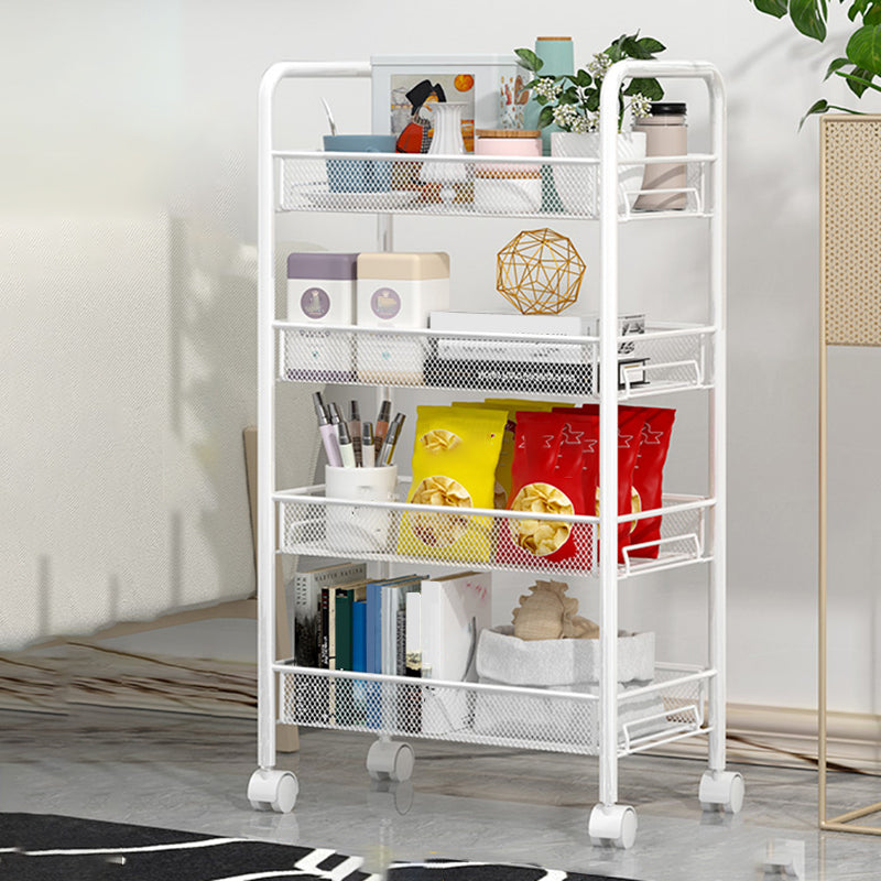 Libreria moderna in metallo con ruote aperte libreria per soggiorno