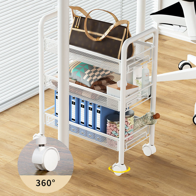 Libreria moderna in metallo con ruote aperte libreria per soggiorno