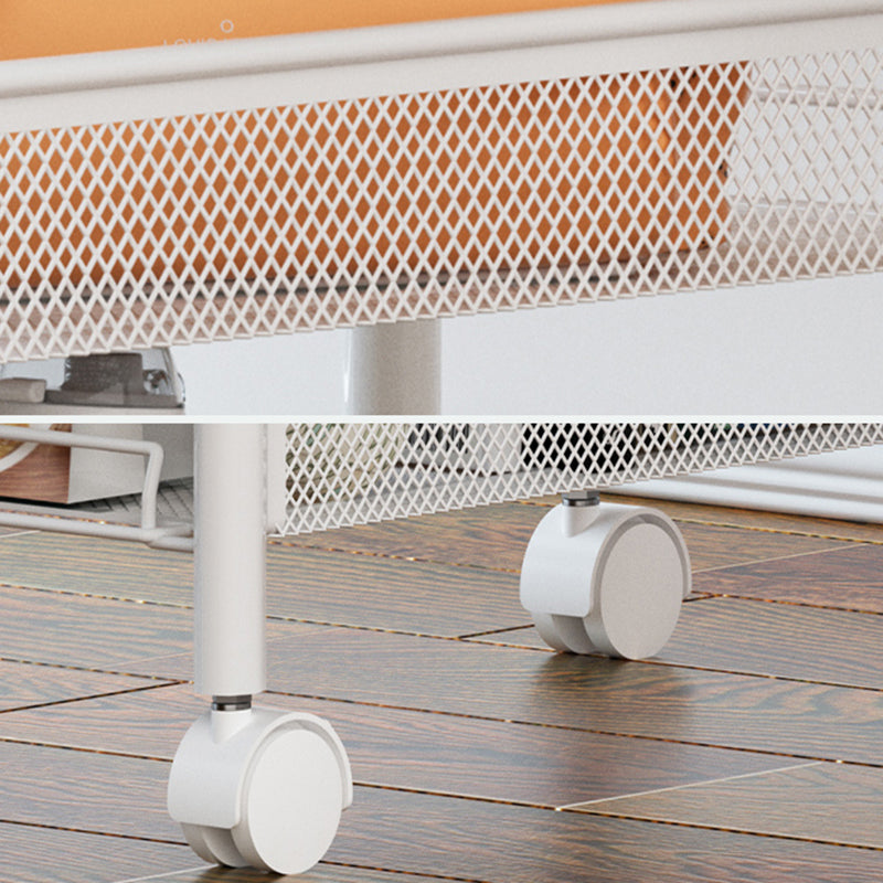 Libreria moderna in metallo con ruote aperte libreria per soggiorno