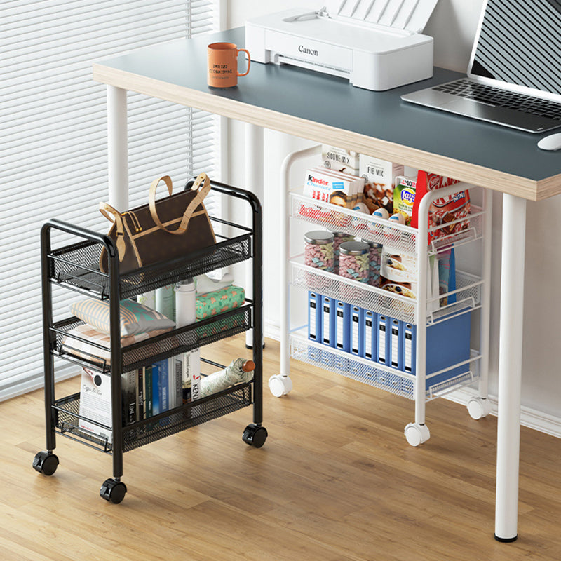 Libreria moderna in metallo con ruote aperte libreria per soggiorno