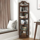 Modern Style Corner Bookshelf Solid Wood Vertical Bookcase for Home