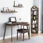 Modern Style Corner Bookshelf Solid Wood Vertical Bookcase for Home