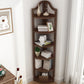 Modern Style Corner Bookshelf Solid Wood Vertical Bookcase for Home