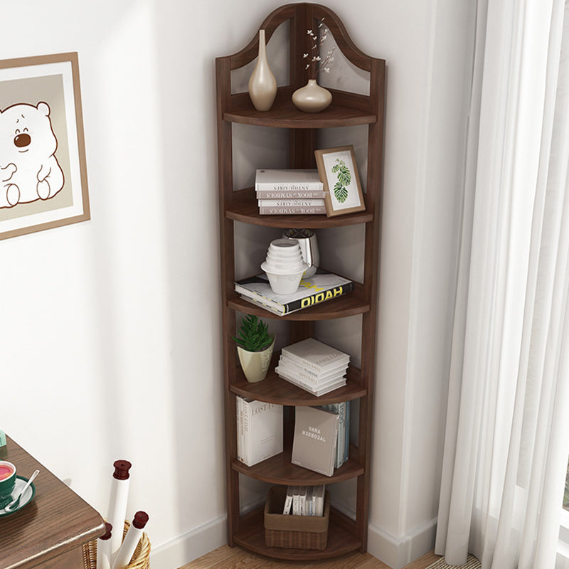 Modern Style Corner Bookshelf Solid Wood Vertical Bookcase for Home