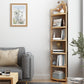 Modern Style Corner Bookshelf Solid Wood Vertical Bookcase for Home