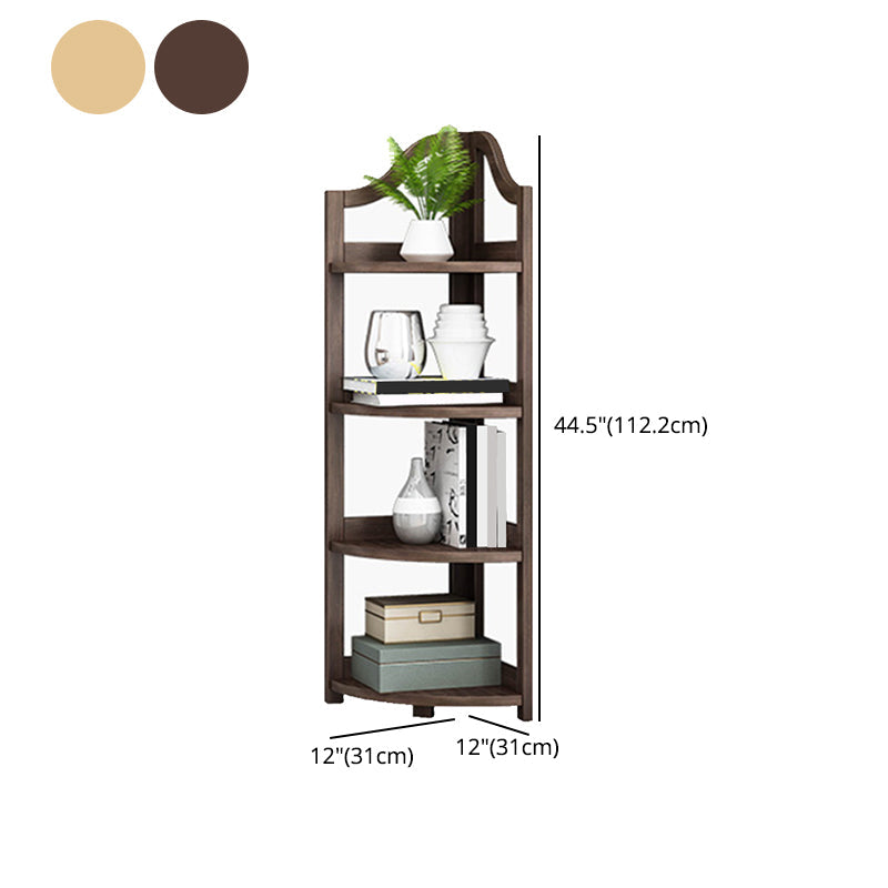 Modern Style Corner Bookshelf Solid Wood Vertical Bookcase for Home