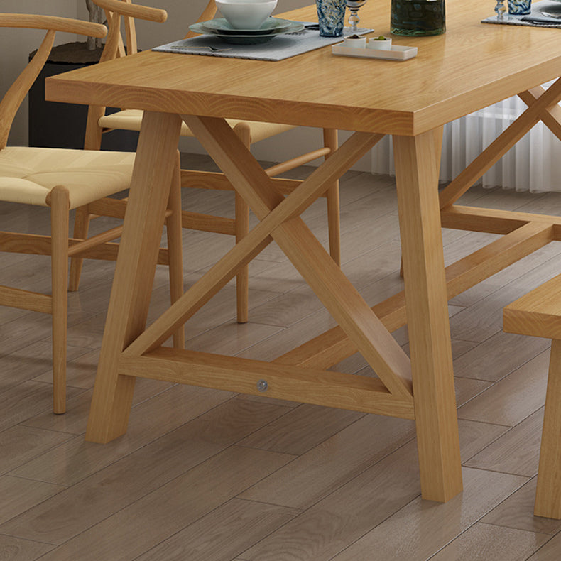 Set di tavolo e panca in legno massiccio moderno 1/2/3/4/5 pezzi set da pranzo rettangolare