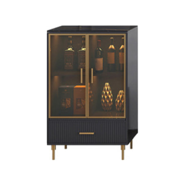 Sideboard in stile glam Sideboard di sala da pranzo in pietra con porte di vetro