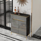 Glam Style Sideboard Stone 1 Drawer Dining Sideboard for Living Room