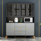 Black and Grey Dining Server Manufactured Wood Cabinets Server for Living Room Clearhalo 'buffet_sideboard' 'Buffets & Sideboards' 'furn' 'furn_buffet_sideboard' 'Furniture' 'Kitchen & Dining Furniture' 5146615