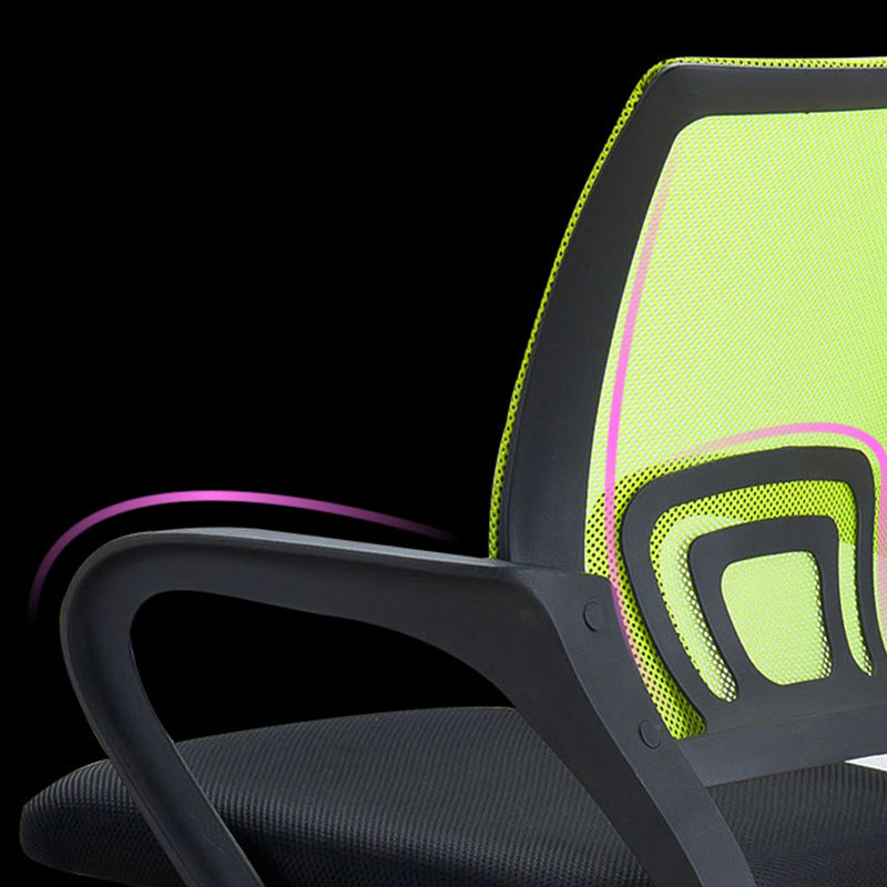 Silla de tareas de brazo fijo silla de trabajo moderna a mitad de retroceso con ruedas para oficina