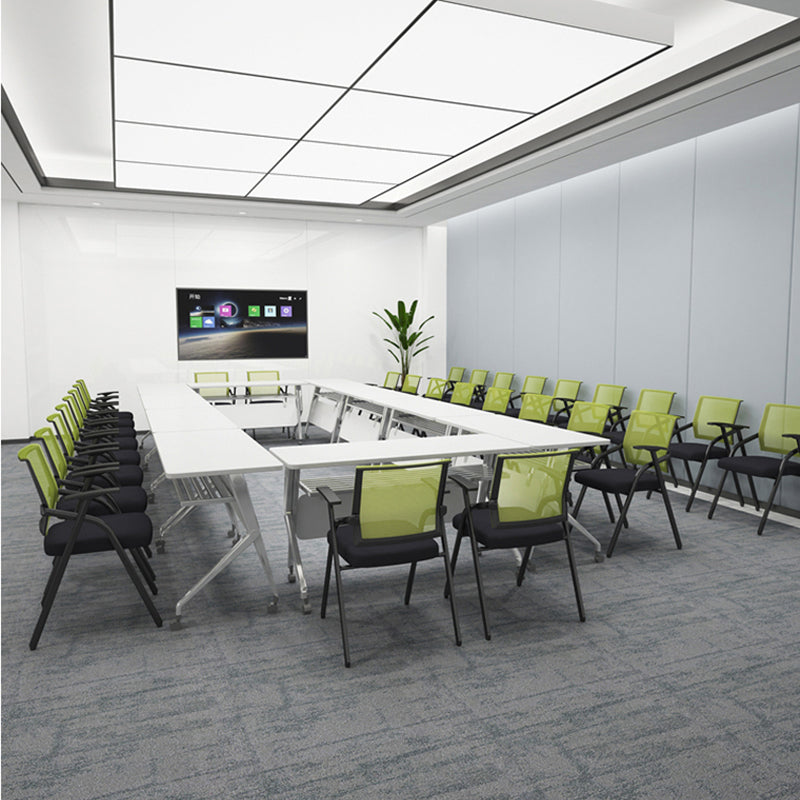 Sedia conferenza pieghevole moderna telaio nero e sedile con armi fisse