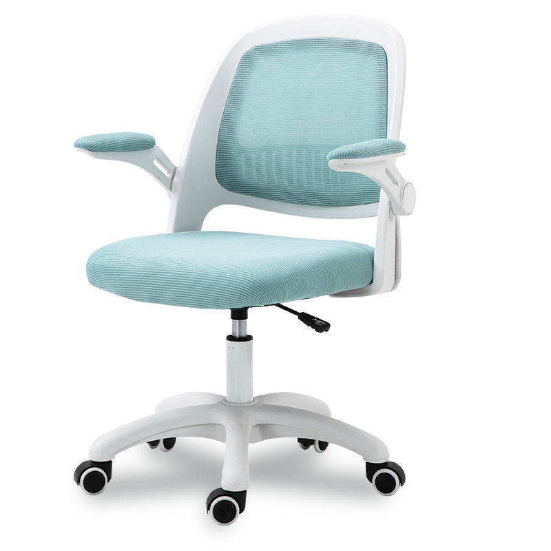 Mid Back Swivel Chair Home Padded Arms Office Chair with Wheels Ocean Blue Clearhalo 'furn' 'furn_office_chair' 'Furniture' 'Office Chairs' 'Office Furniture' 'office_chair' 5147000