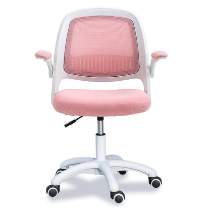 Mid Back Swivel Chair Home Padded Arms Office Chair with Wheels Pearl Pink Clearhalo 'furn' 'furn_office_chair' 'Furniture' 'Office Chairs' 'Office Furniture' 'office_chair' 5147002