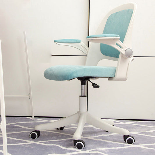 Mid Back Swivel Chair Home Padded Arms Office Chair with Wheels Clearhalo 'furn' 'furn_office_chair' 'Furniture' 'Office Chairs' 'Office Furniture' 'office_chair' 5147003