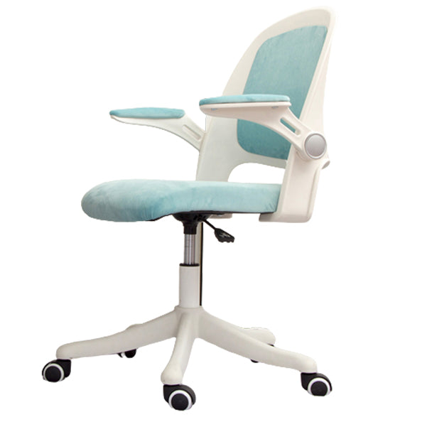 Mid Back Swivel Chair Home Padded Arms Office Chair with Wheels Blue Clearhalo 'furn' 'furn_office_chair' 'Furniture' 'Office Chairs' 'Office Furniture' 'office_chair' 5147004