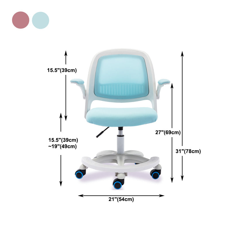 Mid Back Swivel Chair Home Padded Arms Office Chair with Wheels Clearhalo 'furn' 'furn_office_chair' 'Furniture' 'Office Chairs' 'Office Furniture' 'office_chair' 5147010