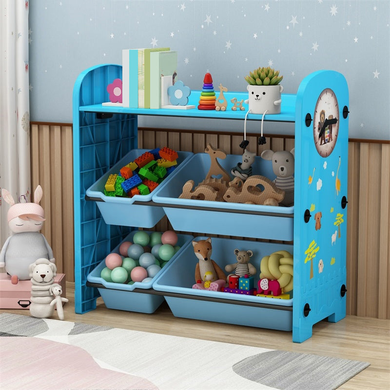 Estantería de plástico contemporánea estantería de espalda cerrada para sala de estar