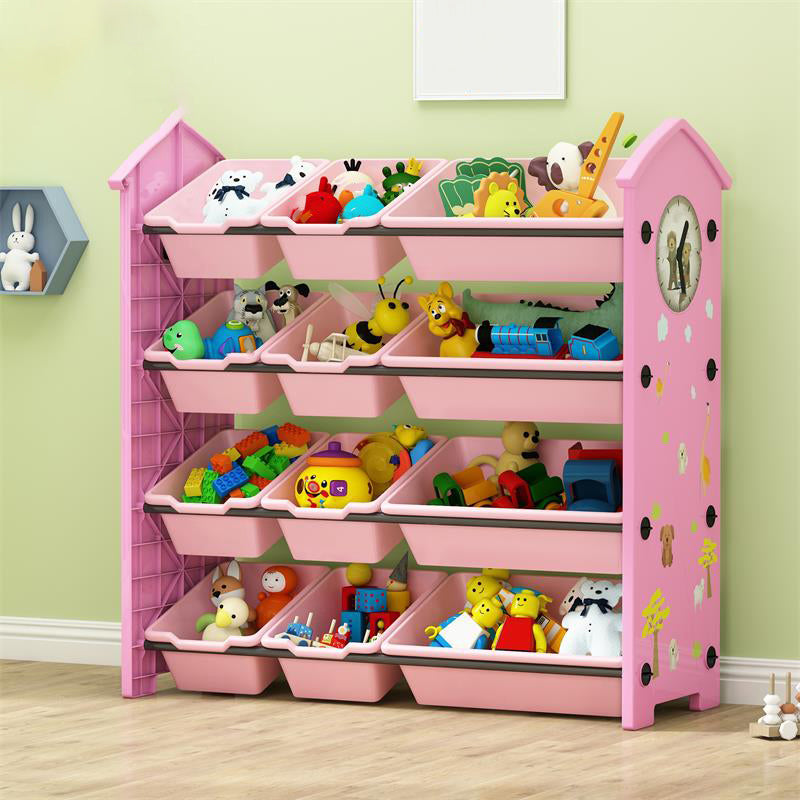 Estantería de plástico contemporánea estantería de espalda cerrada para sala de estar