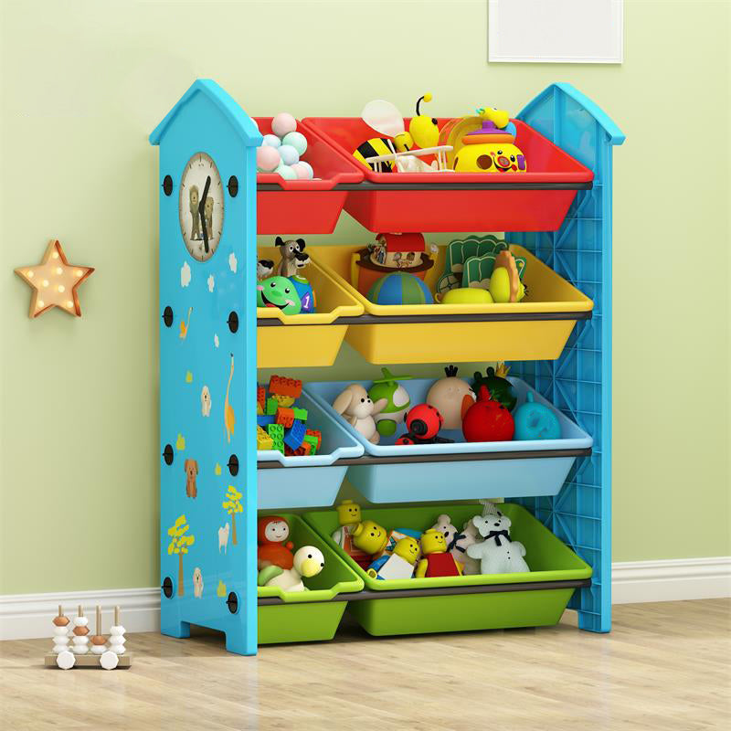 Estantería de plástico contemporánea estantería de espalda cerrada para sala de estar