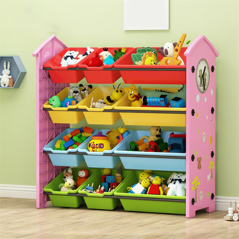 Estantería de plástico contemporánea estantería de espalda cerrada para sala de estar