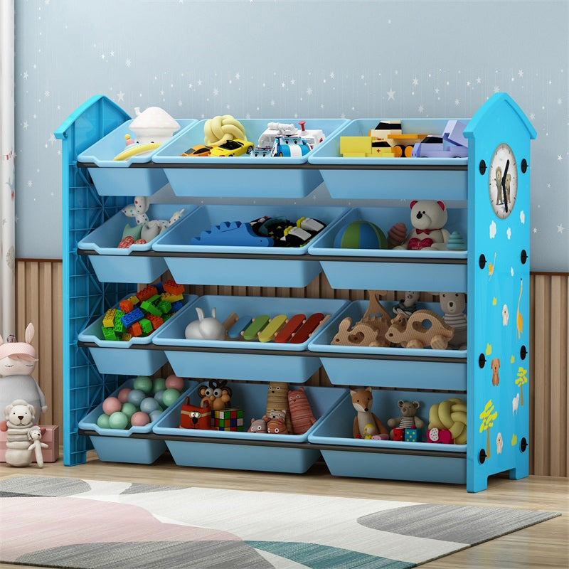 Estantería de plástico contemporánea estantería de espalda cerrada para sala de estar