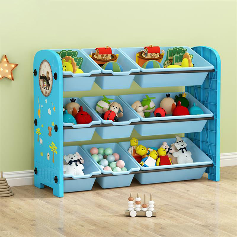 Estantería de plástico contemporánea estantería de espalda cerrada para sala de estar