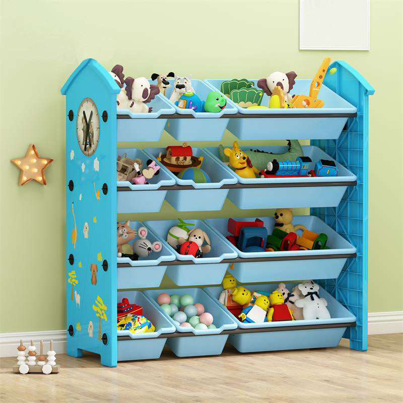 Estantería de plástico contemporánea estantería de espalda cerrada para sala de estar