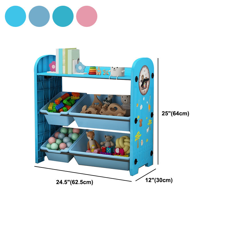 Estantería de plástico contemporánea estantería de espalda cerrada para sala de estar