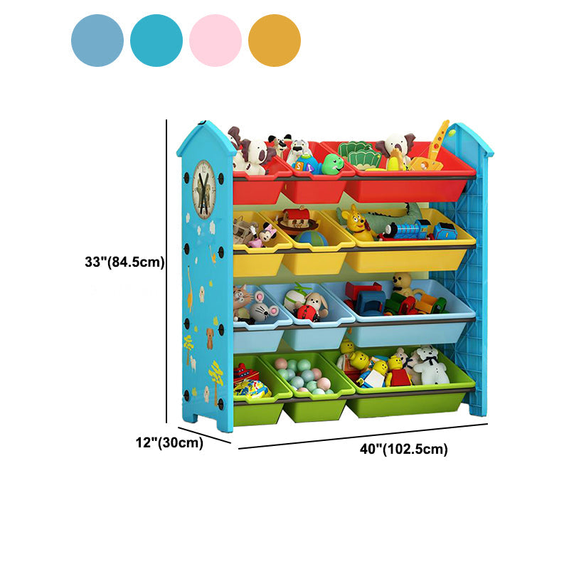 Estantería de plástico contemporánea estantería de espalda cerrada para sala de estar