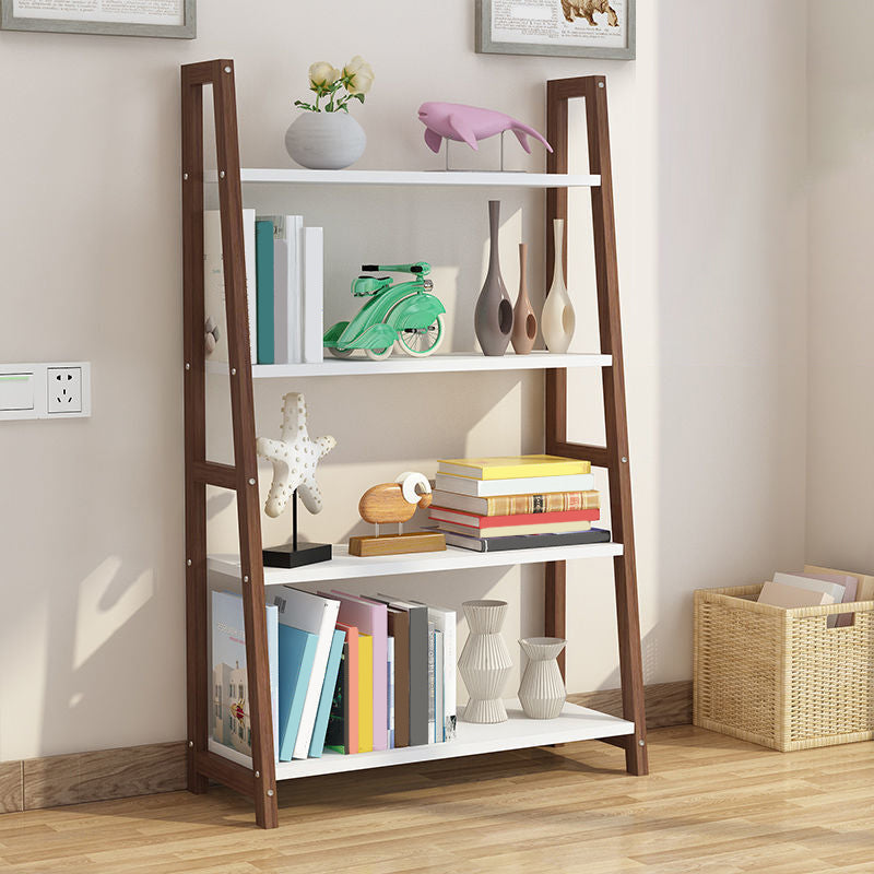 Contemporary Wooden Shelf Bookcase Vertical Bookshelf for Home Office