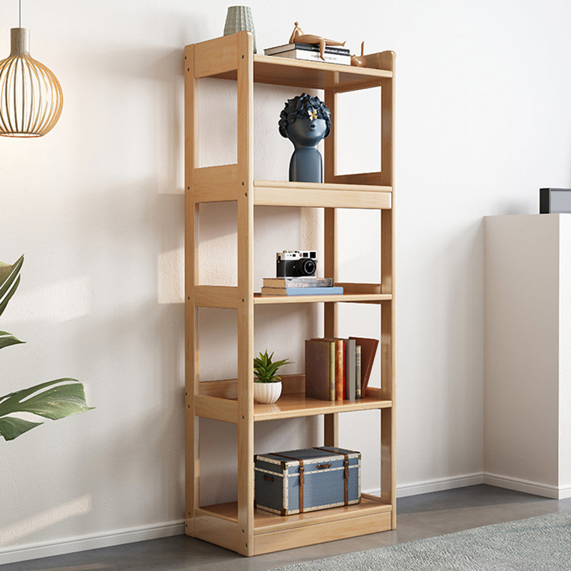 Solid Wood Rectangle Bookshelf Modern Open Bookcase for Home Office